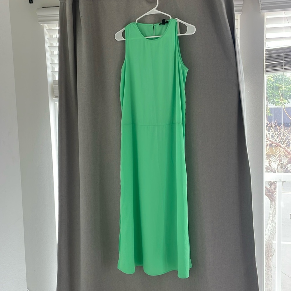 Bright green jcrew dress